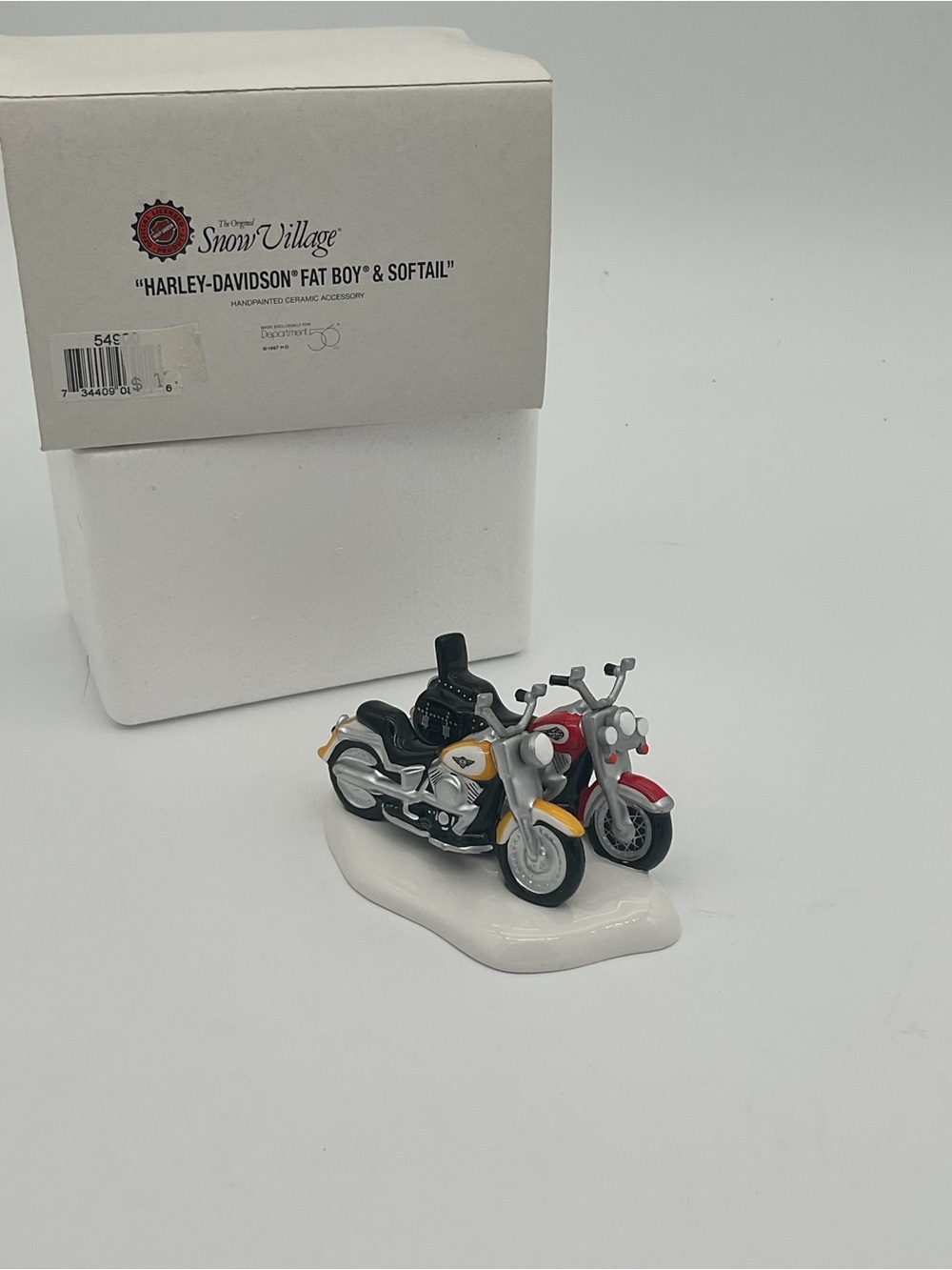 Department 56 White Ceramic Base with Black Maker Stamps